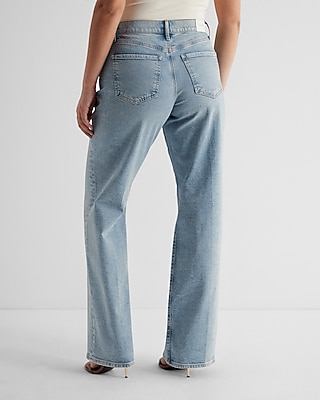 High Waisted Light Wash Pleated Wide Leg Jeans
