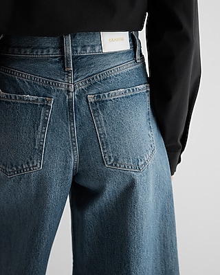 High Waisted Medium Wash Ripped Wide Leg Ankle Jeans - image 4