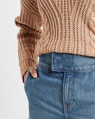 High Waisted Medium Wash Wide Leg Jeans