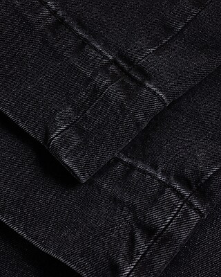 High Waisted Washed Black Tall Hem Wide Leg Jeans