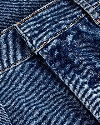 High Waisted Medium Wash Pleated Wide Leg Jeans