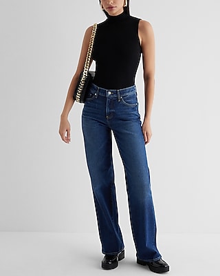 High Waisted Dark Wash Wide Leg Jeans