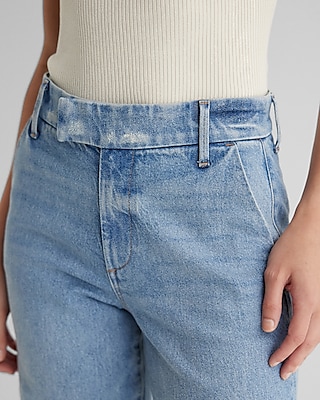 High Waisted Medium Wash Wide Leg Jeans