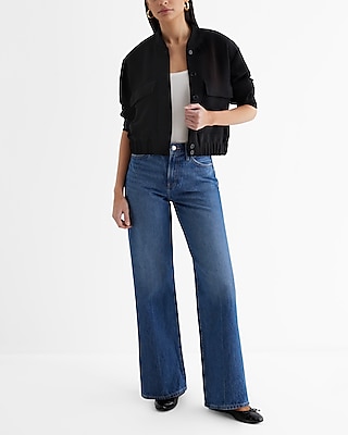 High Waisted Dark Wash Wide Leg Jeans