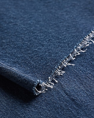 High Waisted Dark Wash 50/50 Rigid Stretch Wide Leg Jeans
