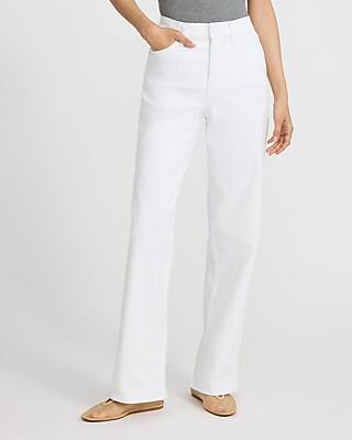 High Waisted White Wide Leg Jeans
