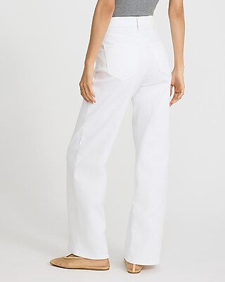 High Waisted White Wide Leg Jeans