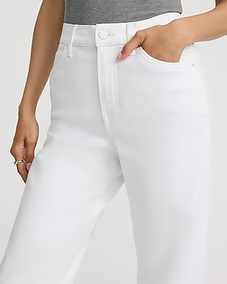 High Waisted White Wide Leg Jeans