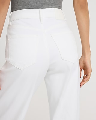 High Waisted White Wide Leg Jeans