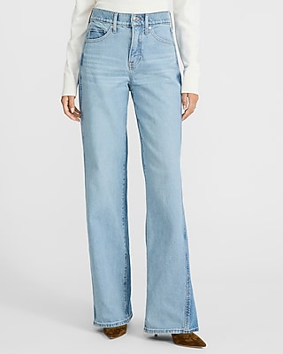 High Waisted Two Tone Wash Wide Leg Jeans - image 2