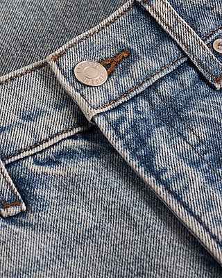 High Waisted Light Wash Wide Leg Ankle Jeans