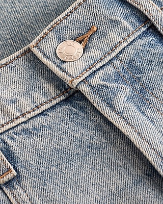 High Waisted Light Wash Seamed Wide Leg Jeans