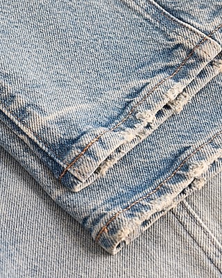 High Waisted Light Wash Seamed Wide Leg Jeans