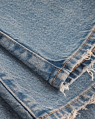 High Waisted Light Wash Ripped Wide Leg Ankle Jeans