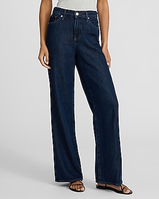 High Waisted Dark Wash Wide Leg Jeans