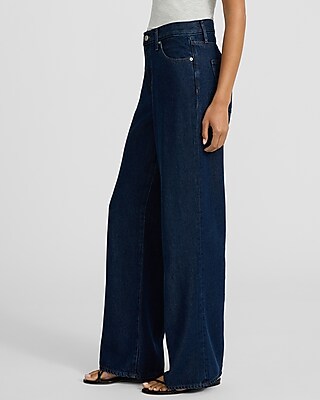High Waisted Dark Wash Wide Leg Jeans