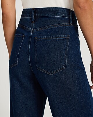 High Waisted Dark Wash Wide Leg Jeans