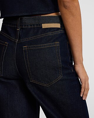 High Waisted Dark Wash Rinse Belted Wide Leg Jeans