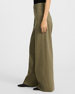 High Waisted Green Relaxed Wide Leg Jeans - image 2
