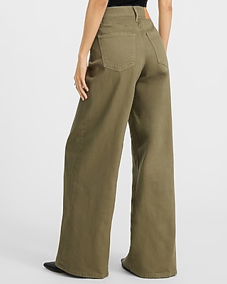 High Waisted Green Relaxed Wide Leg Jeans - image 3