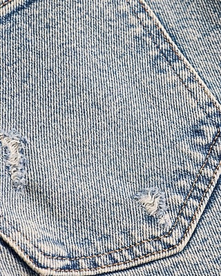 High Waisted Light Wash Ripped Wide Leg Jeans