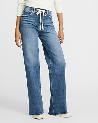 High Waisted Tile Lace Wide Leg Pant | Express