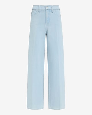 High Waisted Light Wash Wide Leg Jeans