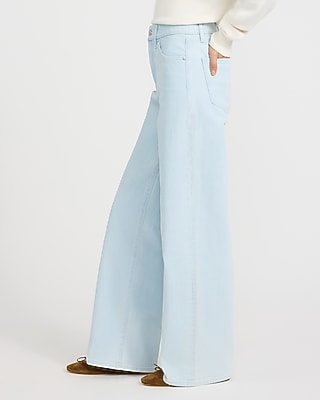 High Waisted Light Wash Wide Leg Jeans