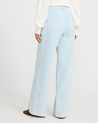 High Waisted Light Wash Wide Leg Jeans