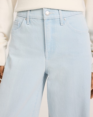 High Waisted Light Wash Wide Leg Jeans