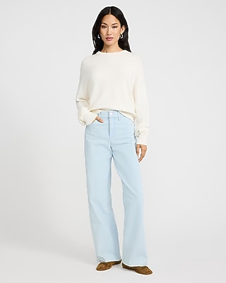 High Waisted Light Wash Wide Leg Jeans