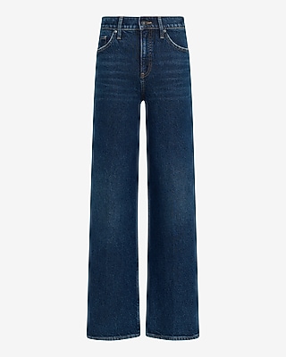 High Waisted Dark Wash Wide Leg Jeans