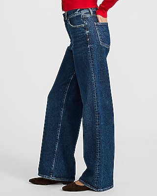 High Waisted Dark Wash Wide Leg Jeans