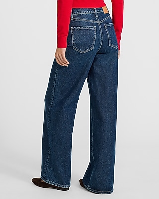 High Waisted Dark Wash Wide Leg Jeans