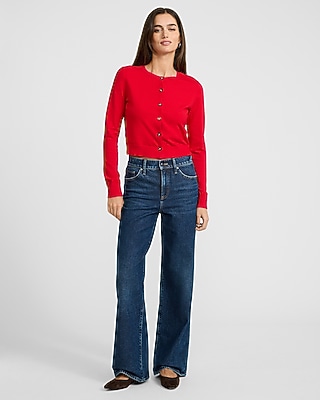 High Waisted Dark Wash Wide Leg Jeans