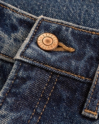 High Waisted Dark Wash Wide Leg Ankle Jeans