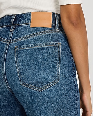 High Waisted Dark Wash Wide Leg Ankle Jeans