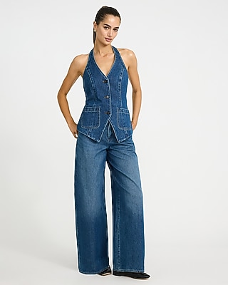 High Waisted Relaxed Wide Leg Rigid Jeans
