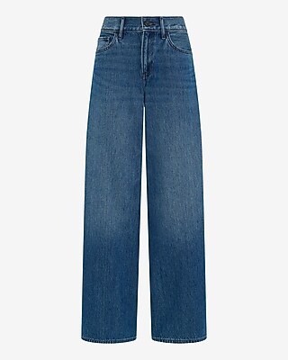 High Waisted Dark Wash Relaxed Wide Leg Jeans