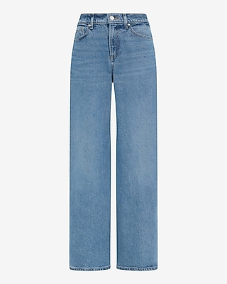 High Waisted Light Wash Relaxed Wide Leg Jeans