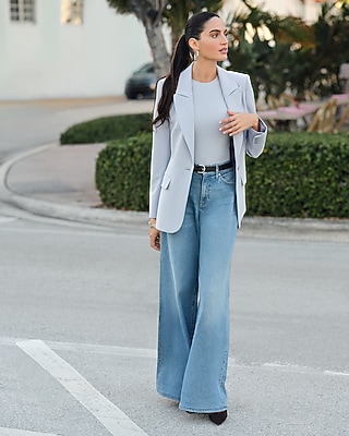 High Waisted Relaxed Wide Leg Stretch Jeans