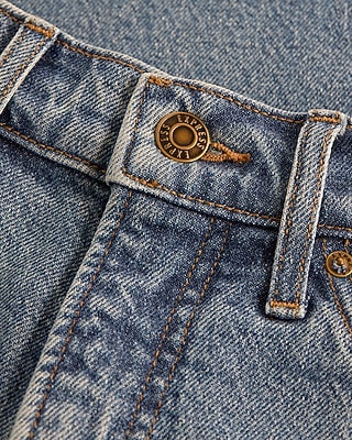 High Waisted Medium Wash Wide Leg Ankle Jeans