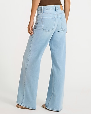 High Waisted Light Wash Wide Leg Jeans