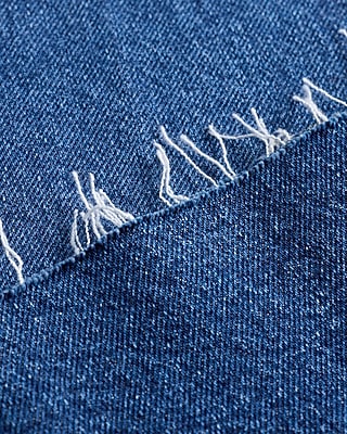 High Waisted Raw Hem Relaxed Wide Leg Stretch Jeans