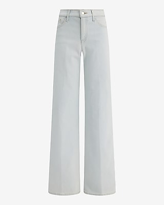 High Waisted Light Wash Wide Leg Jeans