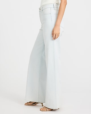 High Waisted Light Wash Wide Leg Jeans