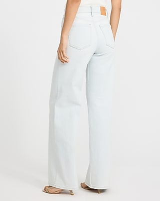 High Waisted Light Wash Wide Leg Jeans