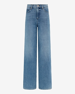 High Waisted Light Wash Wide Leg Jeans