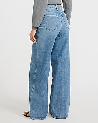 High Waisted Light Wash Wide Leg Jeans