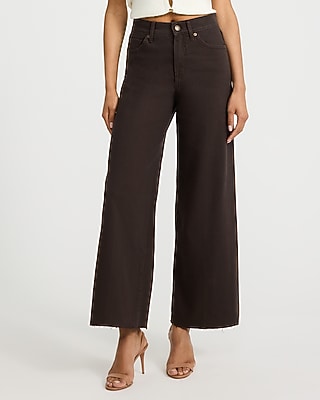 High Waisted Wide Leg Ankle Dark Wash Jeans